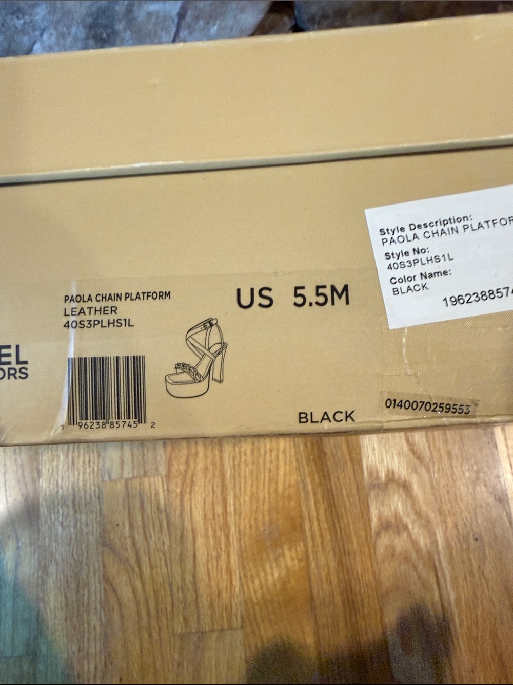 MICHAEL Michael Kors Black Platform Chain-Accent High Heel Sandals - Picture 5 of 5